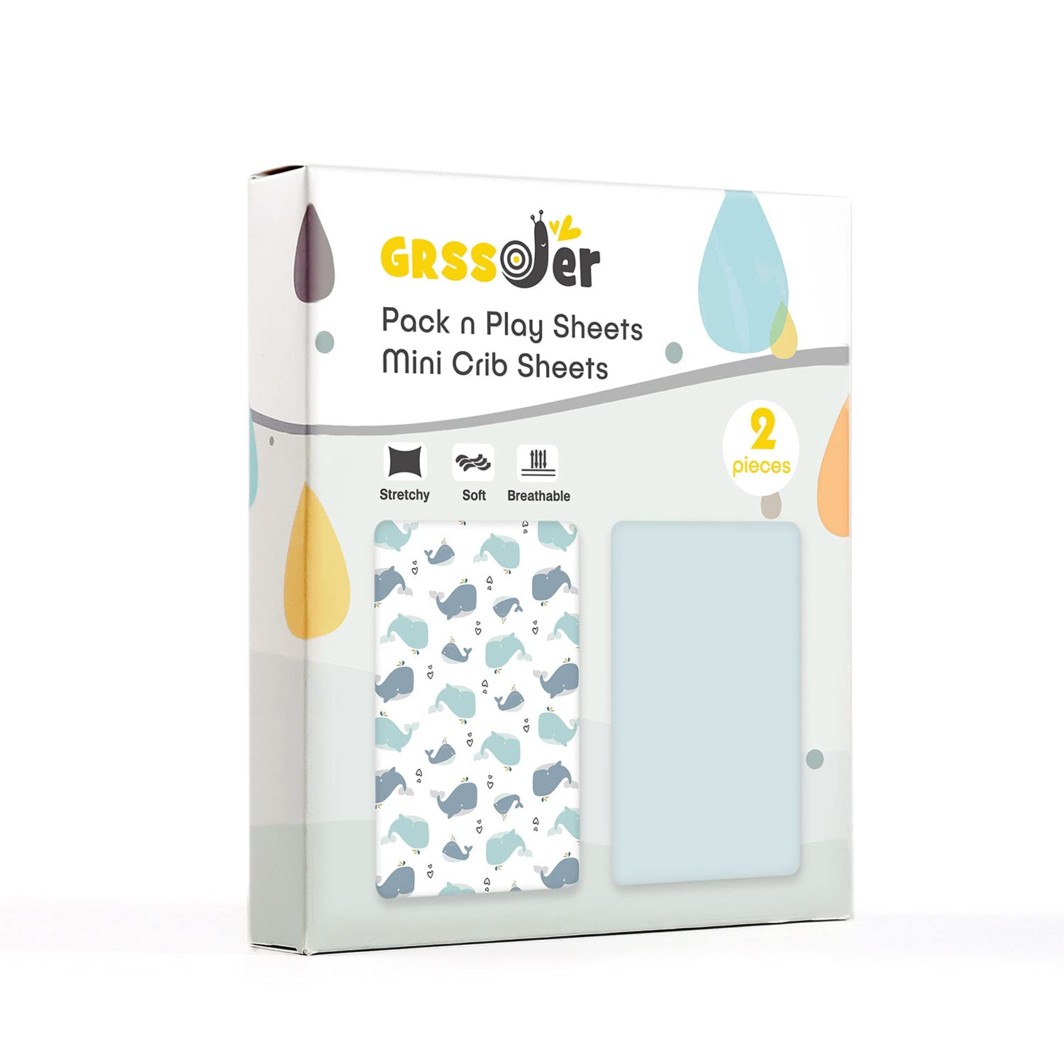 GRSSDER universal-fit pack n play sheets fit 38x24x6 mattresses securely