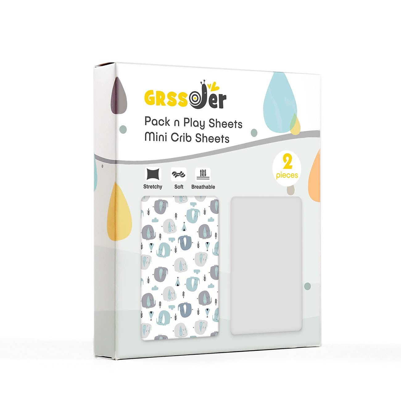 GRSSDER universal-fit sheets fit standard mini crib mattresses securely for easy bedding changes.