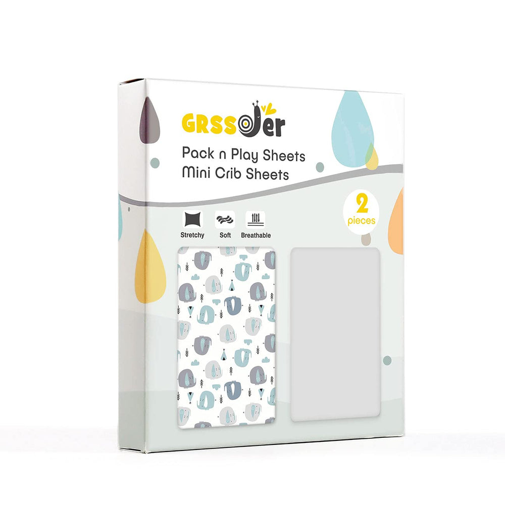 GRSSDER universal-fit sheets fit standard mini crib mattresses securely for easy bedding changes.