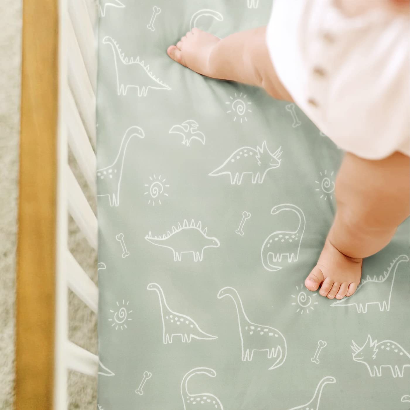 GRSSDER watercolor dinosaur pattern adds stylish nursery decor and calm vibes.
