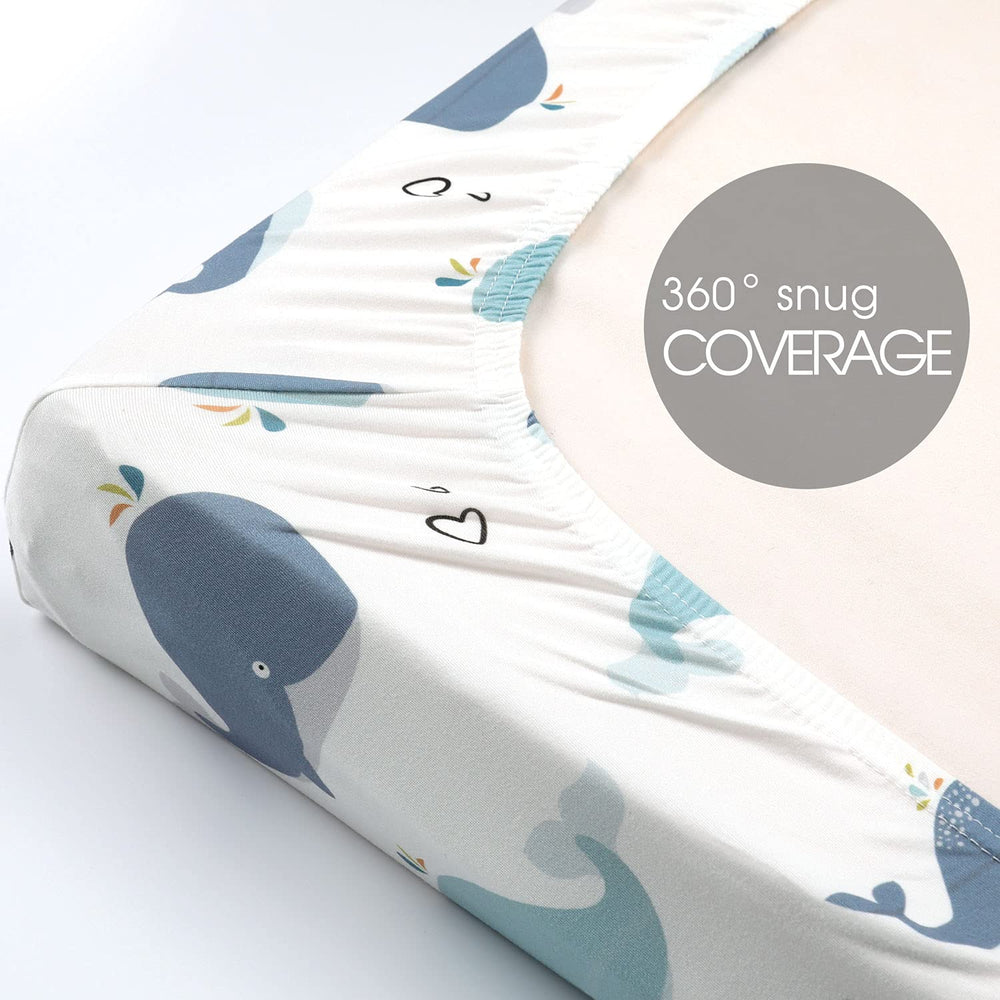 GRSSDER whale print adds a friendly touch to crib nursery decor
