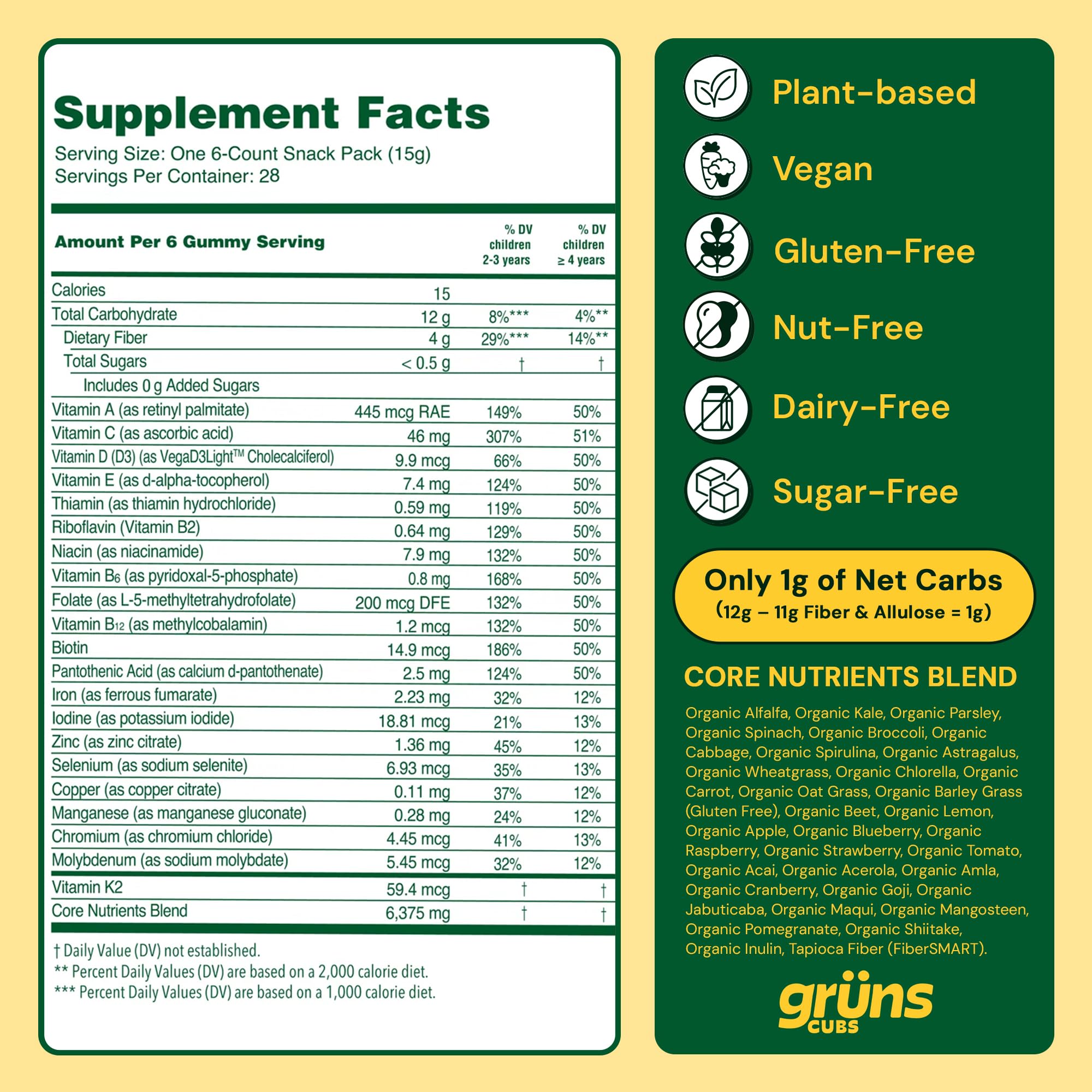 Grüns new-look packaging showcases the familiar formula inside.