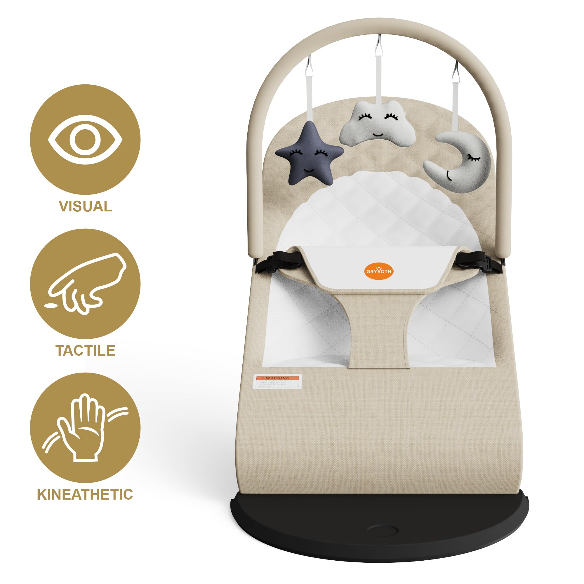 Gryvoth ergonomic seat providing back, head, and neck support for infants