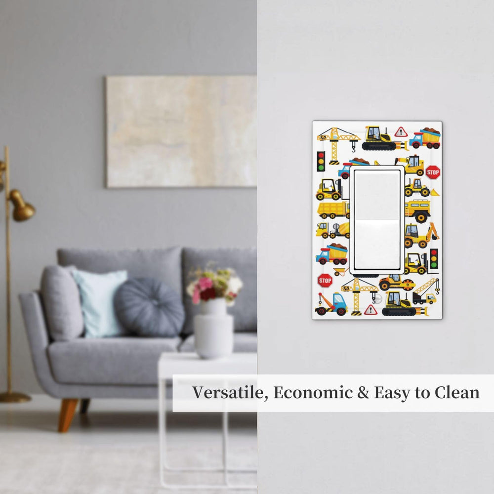 GSRLOD 1-gang switch wall plate with cartoon trucks for easy, child-friendly upgrades.