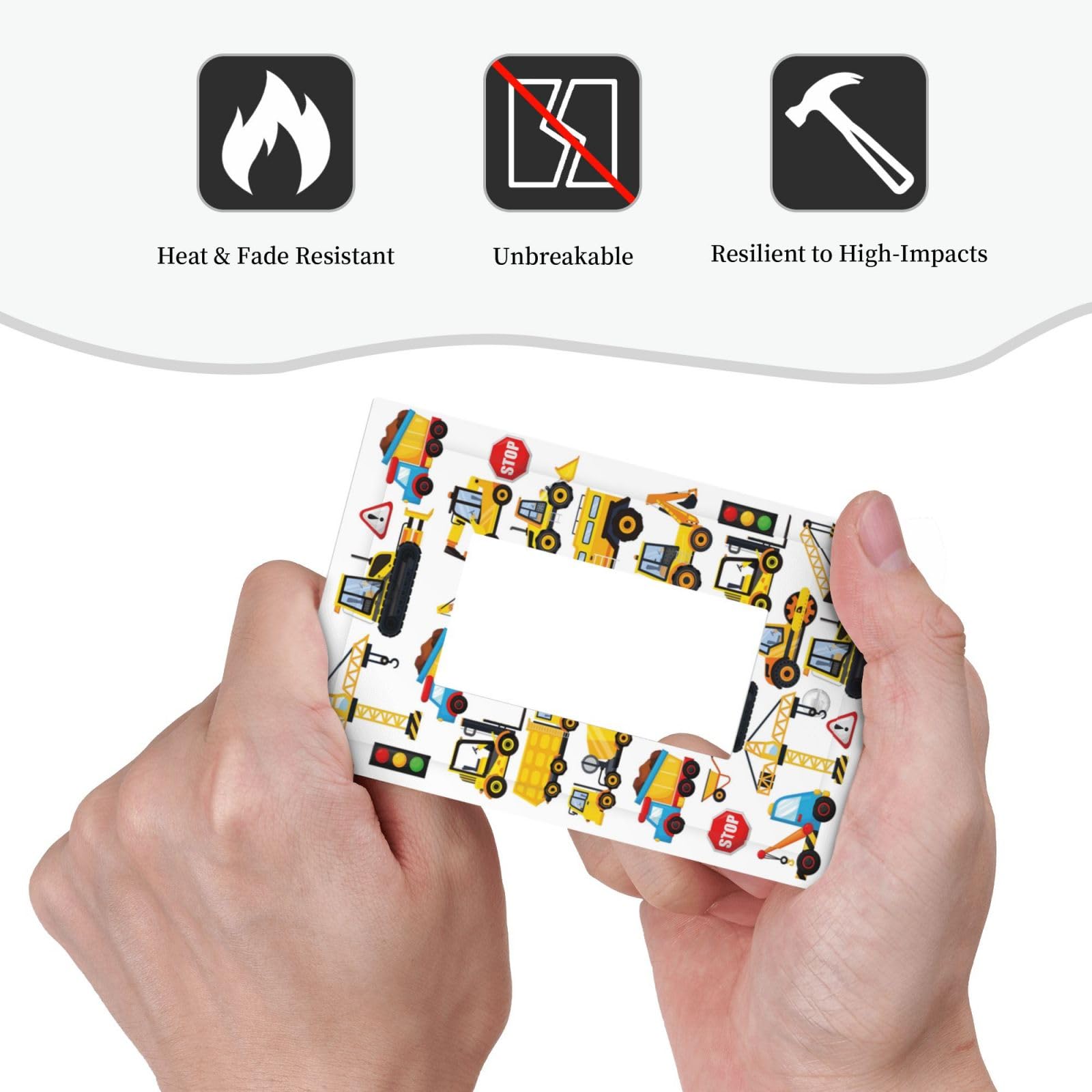 GSRLOD kid-friendly truck design wall plate brings vibrant color to any room.