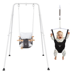 G TALECO GEAR 2-in-1 baby jumper and swing in a compact setup for versatile playtime indoors
