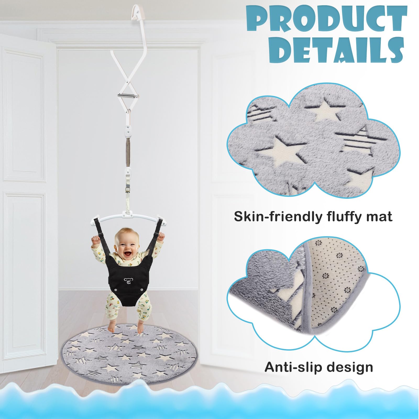 G TALECO GEAR sturdy stand and springs enable gentle bouncing.