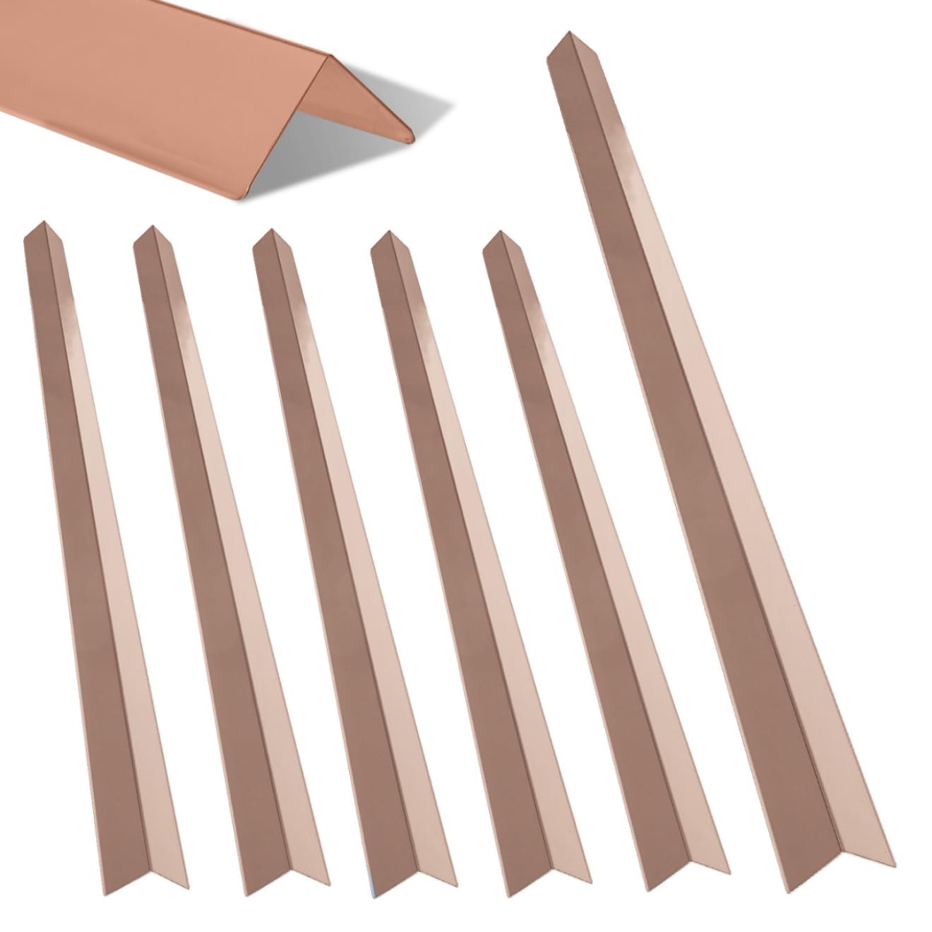 GuangzhuBS rose gold corner guard angled view adds protection and modern style.