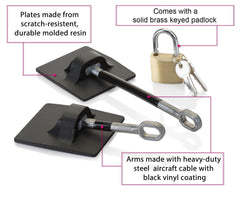 Guardianite fridge lock adhesive-3m-vhb-tape close-up demonstrates no-drill installation.