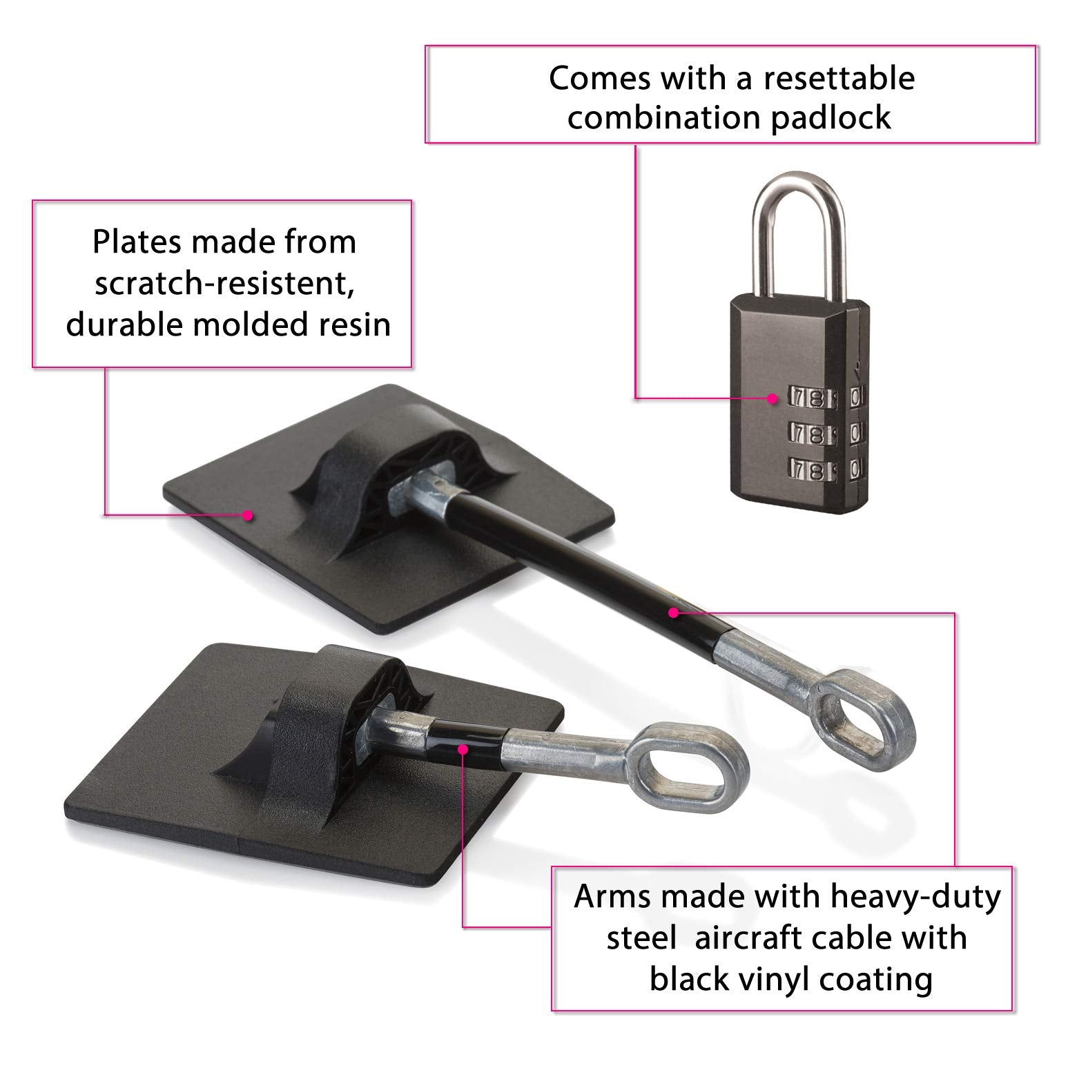 Guardianite fridge lock adhesive plate provides permanent drill-free installation.