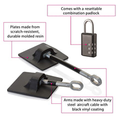 Guardianite fridge lock adhesive plate provides permanent drill-free installation.