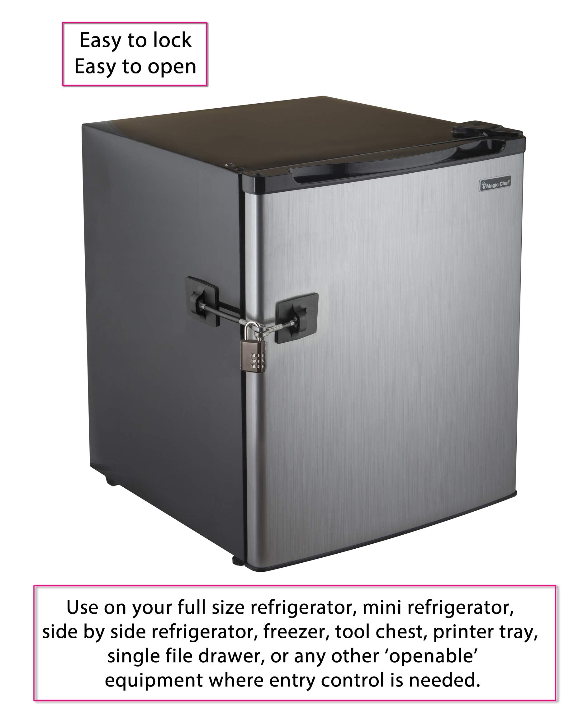 Guardianite compact fridge lock blends unobtrusively with kitchen surfaces.