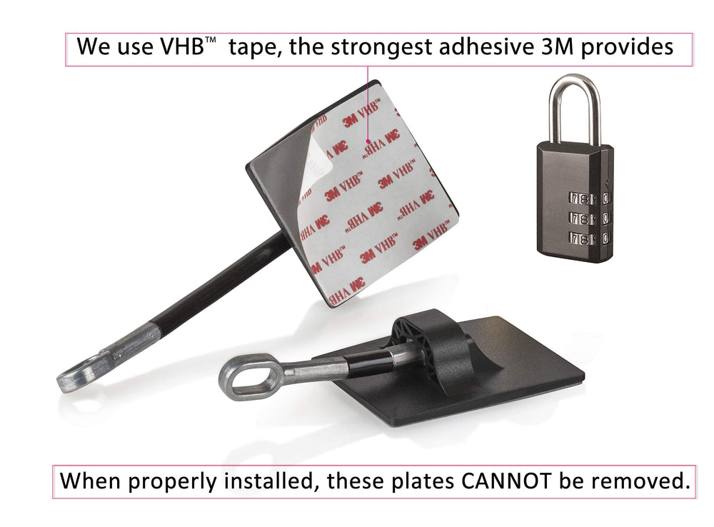 Guardianite fridge lock during installation shows simple no-drill mounting.