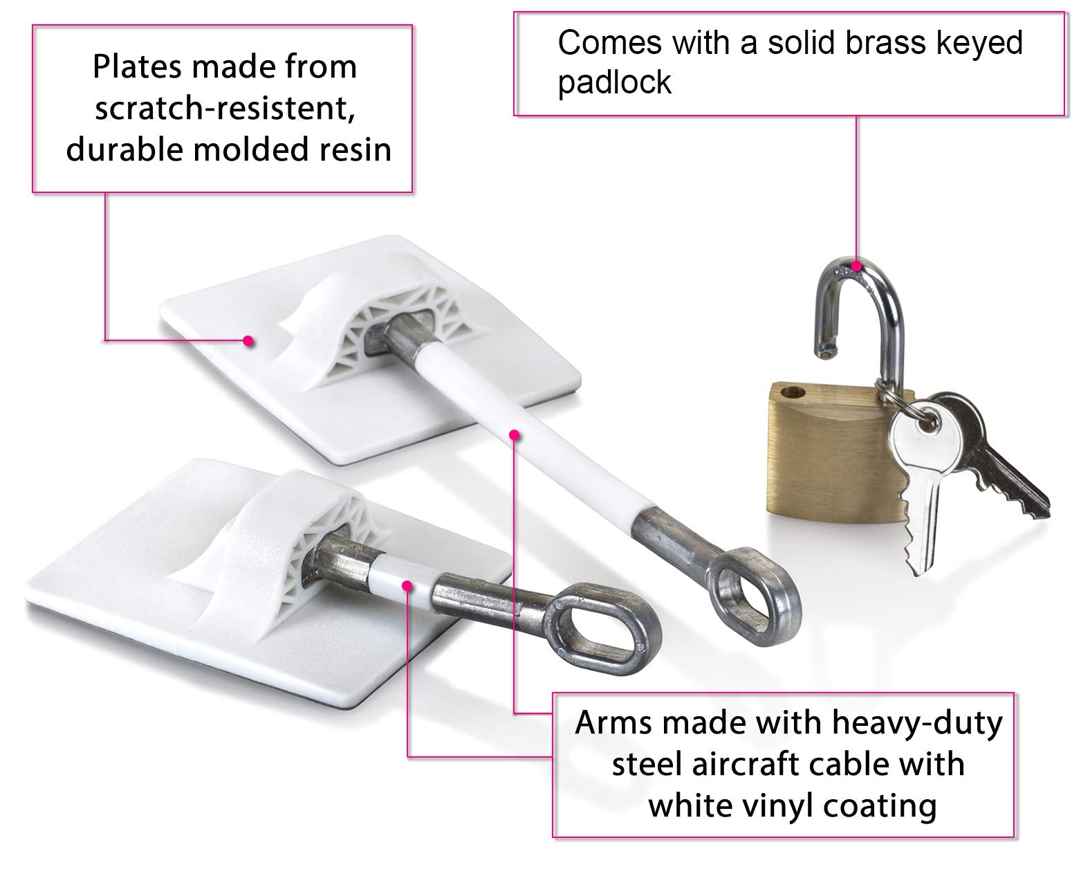 Guardianite Refrigerator Door Lock White padlock in use for controlled access