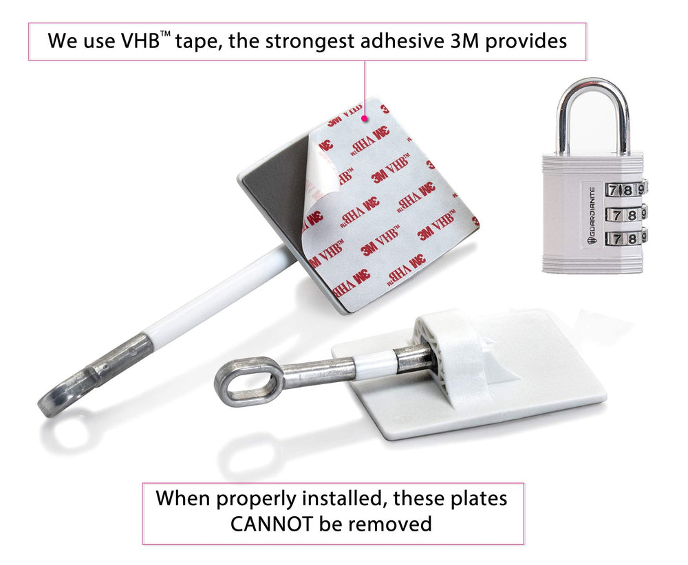 Guardianite adhesive close-up with 3M VHB tape.