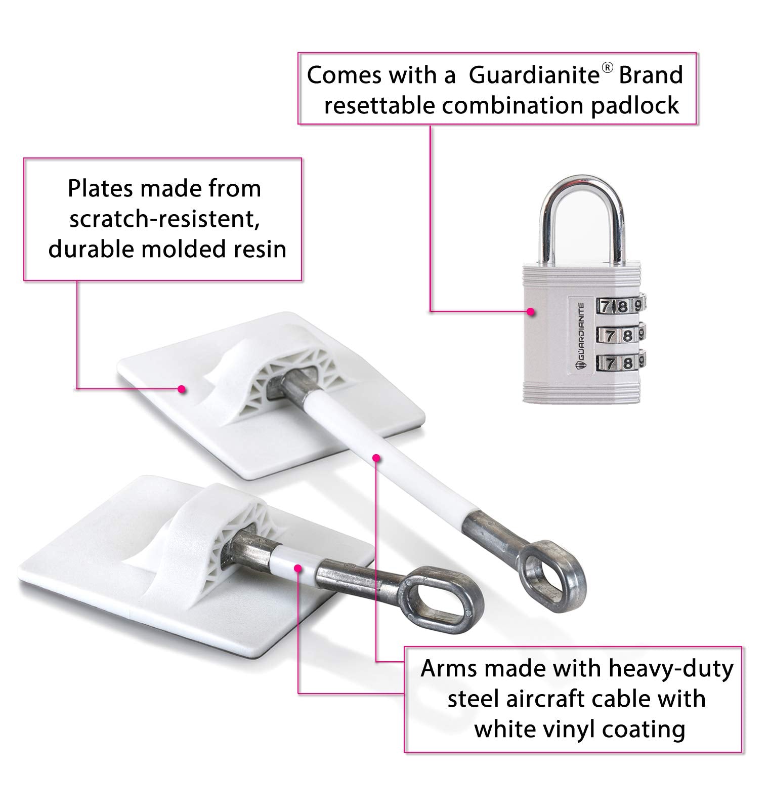 Guardianite lock installed on fridge shows permanent hold.