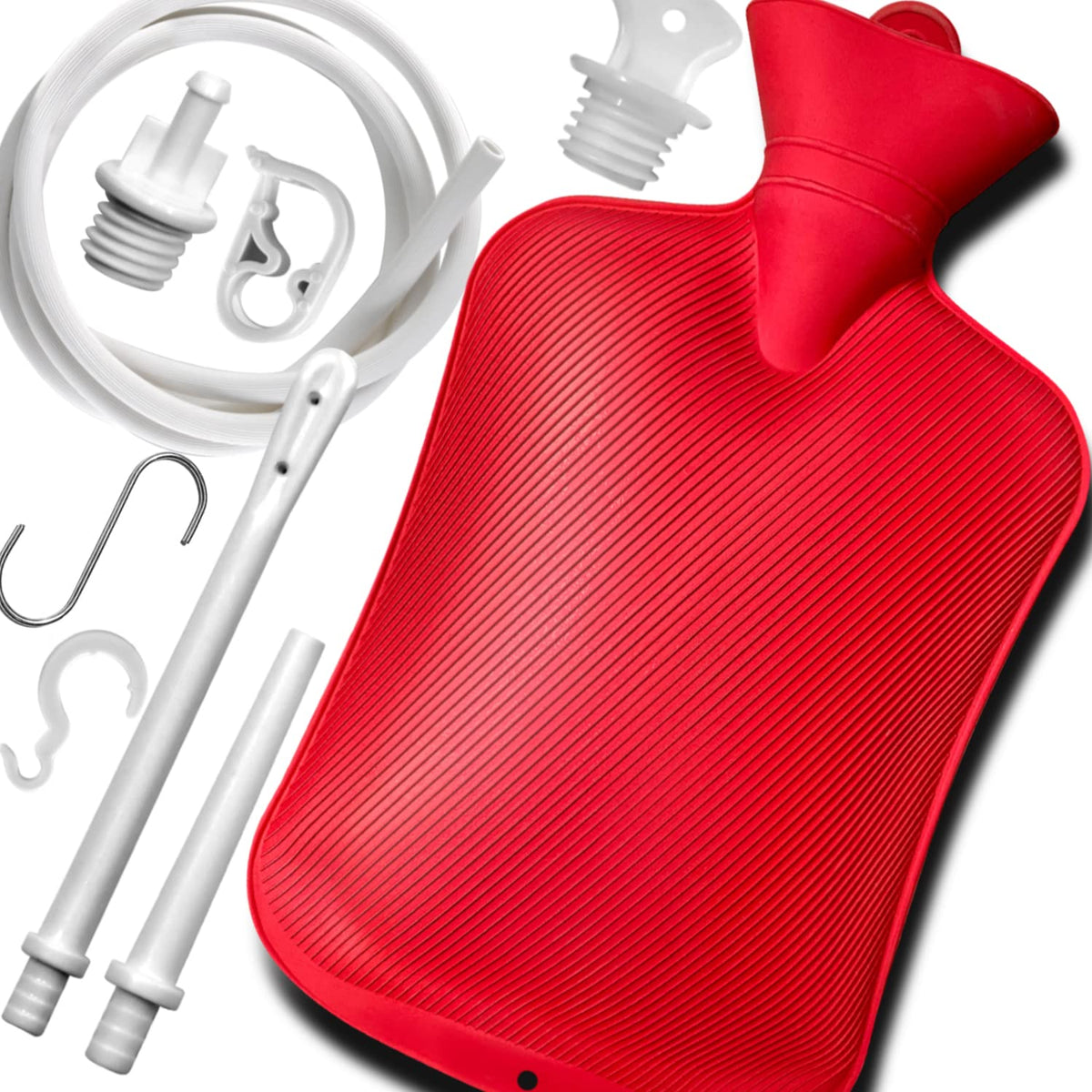 Guatbsecure enema bag kit 2L red for convenient home cleansing