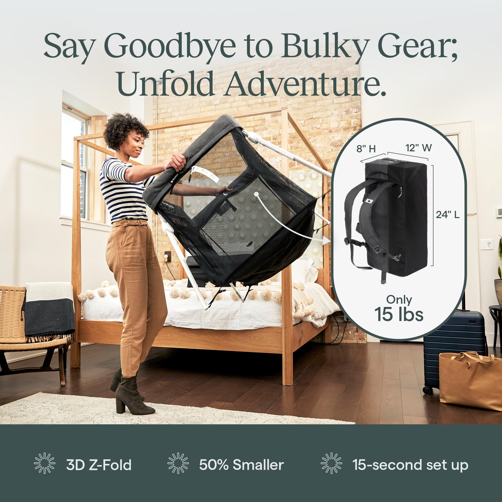 Guava Family Travel Crib insulated mattress adds comfortable sleep for babies.