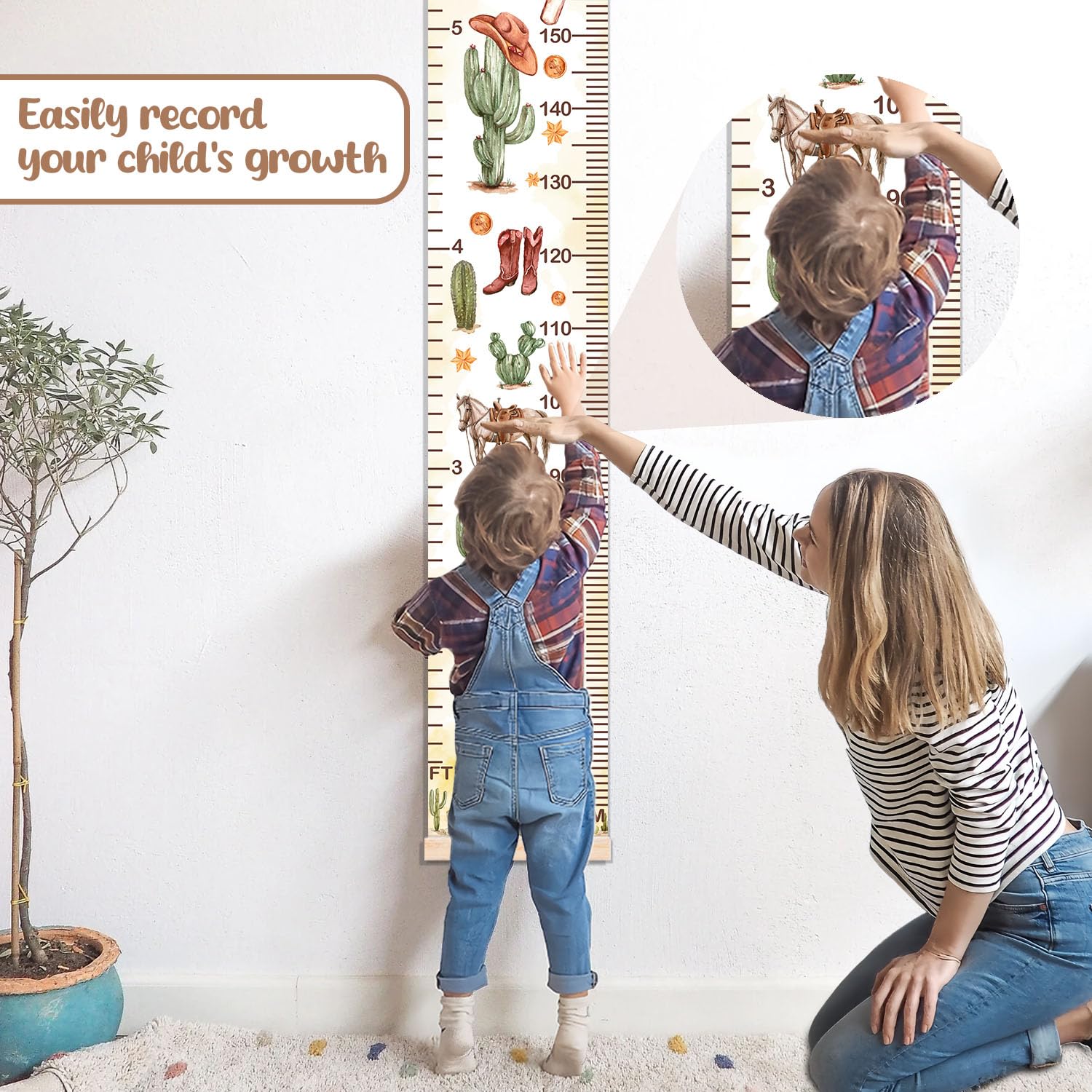 Guawubiang height chart as nursery wall decor to brighten a boy's room.
