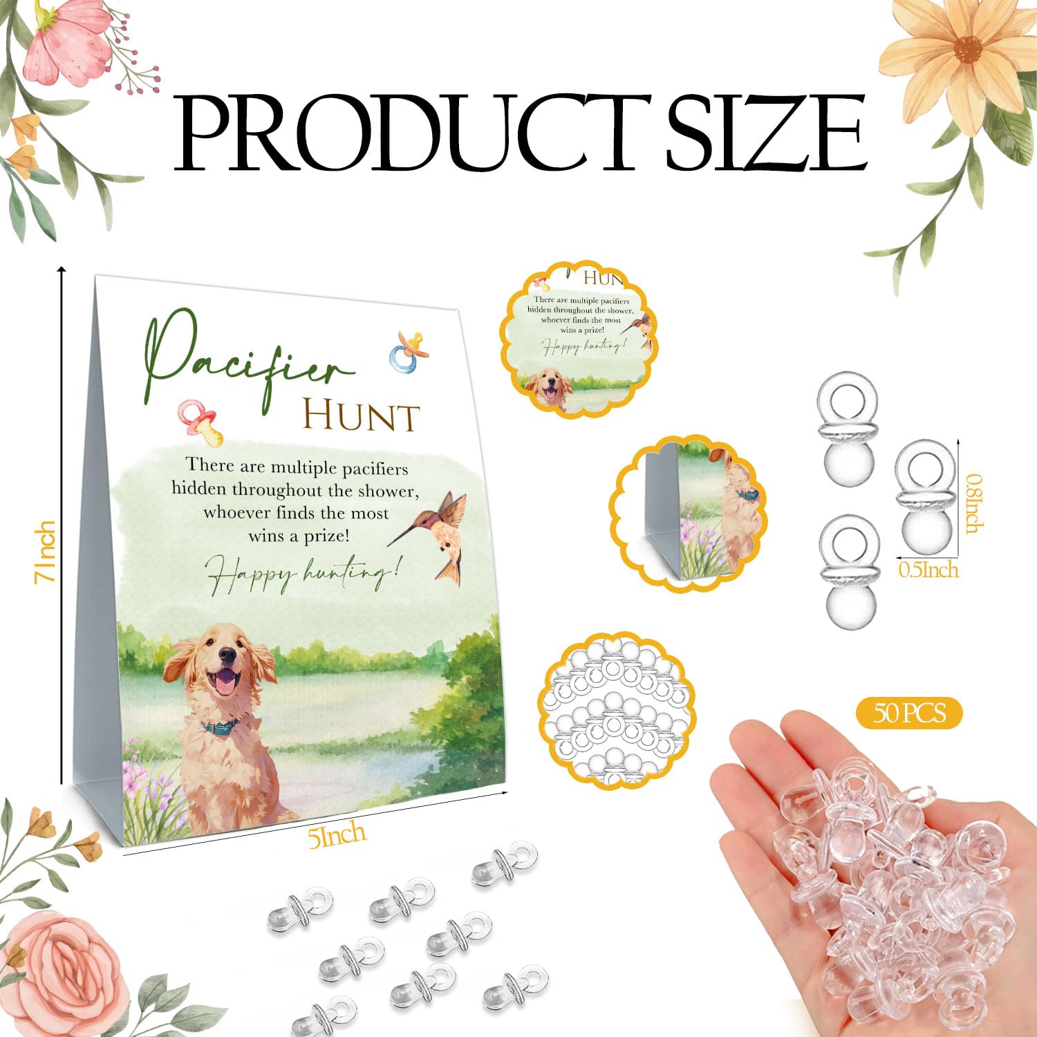 Guawubiang 50 white mini pacifiers for matching game props