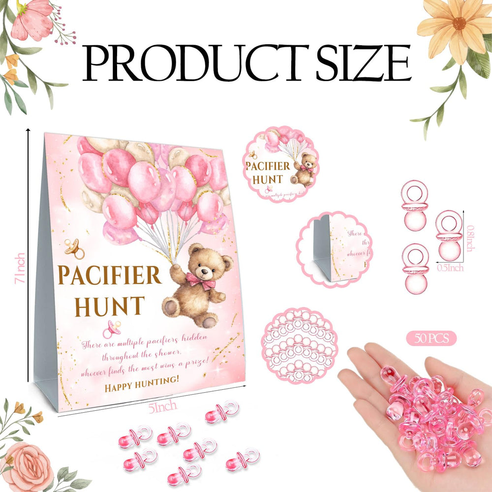 Guawubiang pink mini pacifiers pack of 50 for party games and decorations.