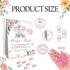 Guawubiang pink mini pacifiers pack of 50 for playful baby shower games