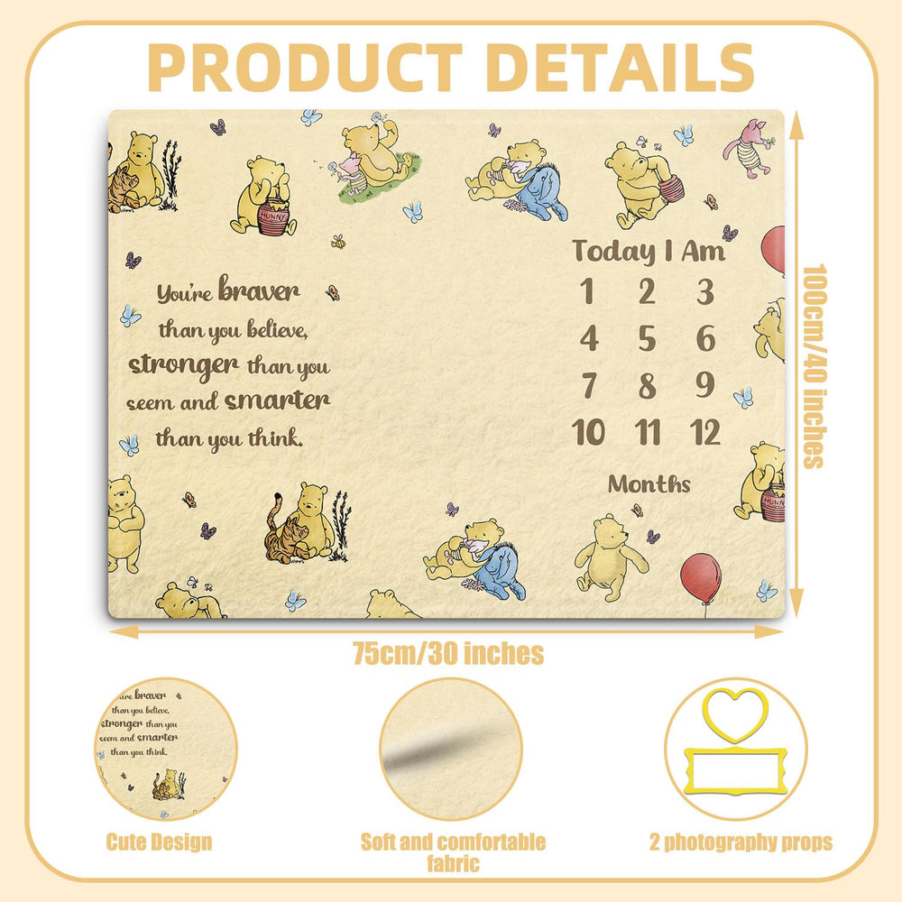 Guawubiang Winnie milestone blanket full view for newborn photo setups