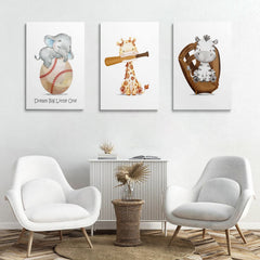 GUBIYU baseball wall art 12x16 panel complements sports-themed bedrooms and nurseries.