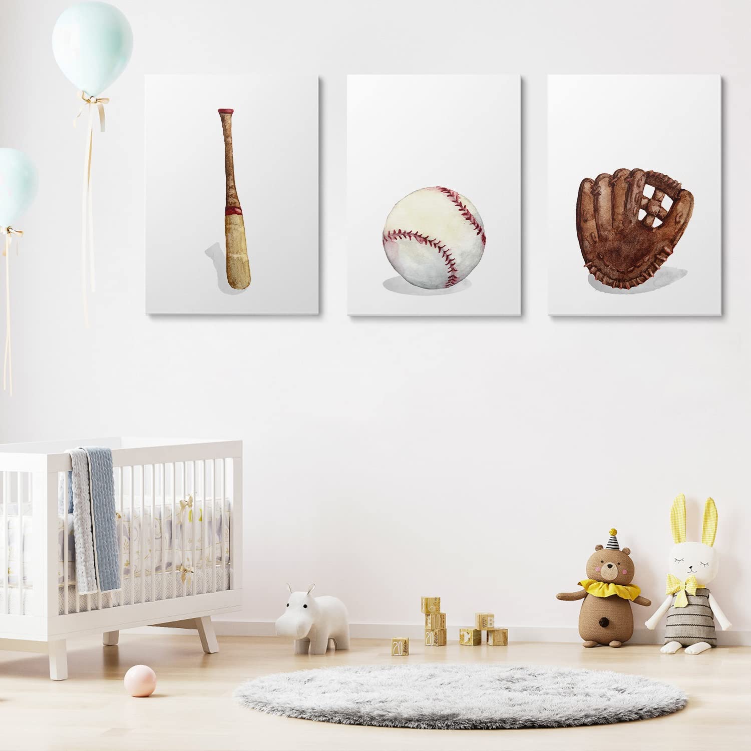 GUBIYU baseball wall art 12x16 panel offers easy hanging for quick room makeover.