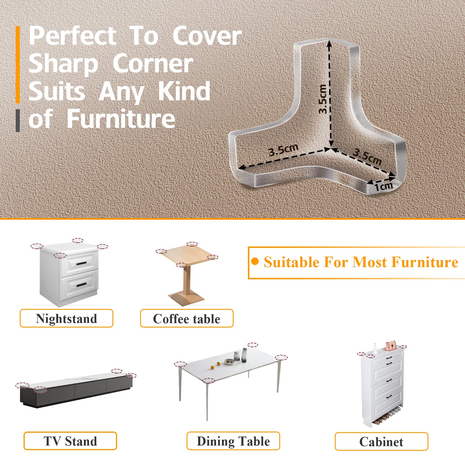 Gudui clear corner guards blend with furniture while protecting table edges.