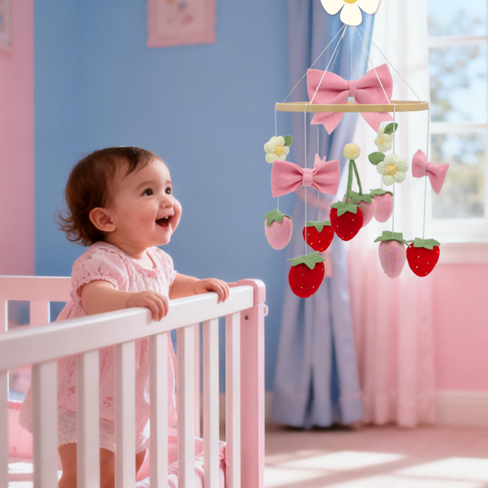 Gueiddi natural wood rod provides sturdy cradle accent and safe hanging support for toys.