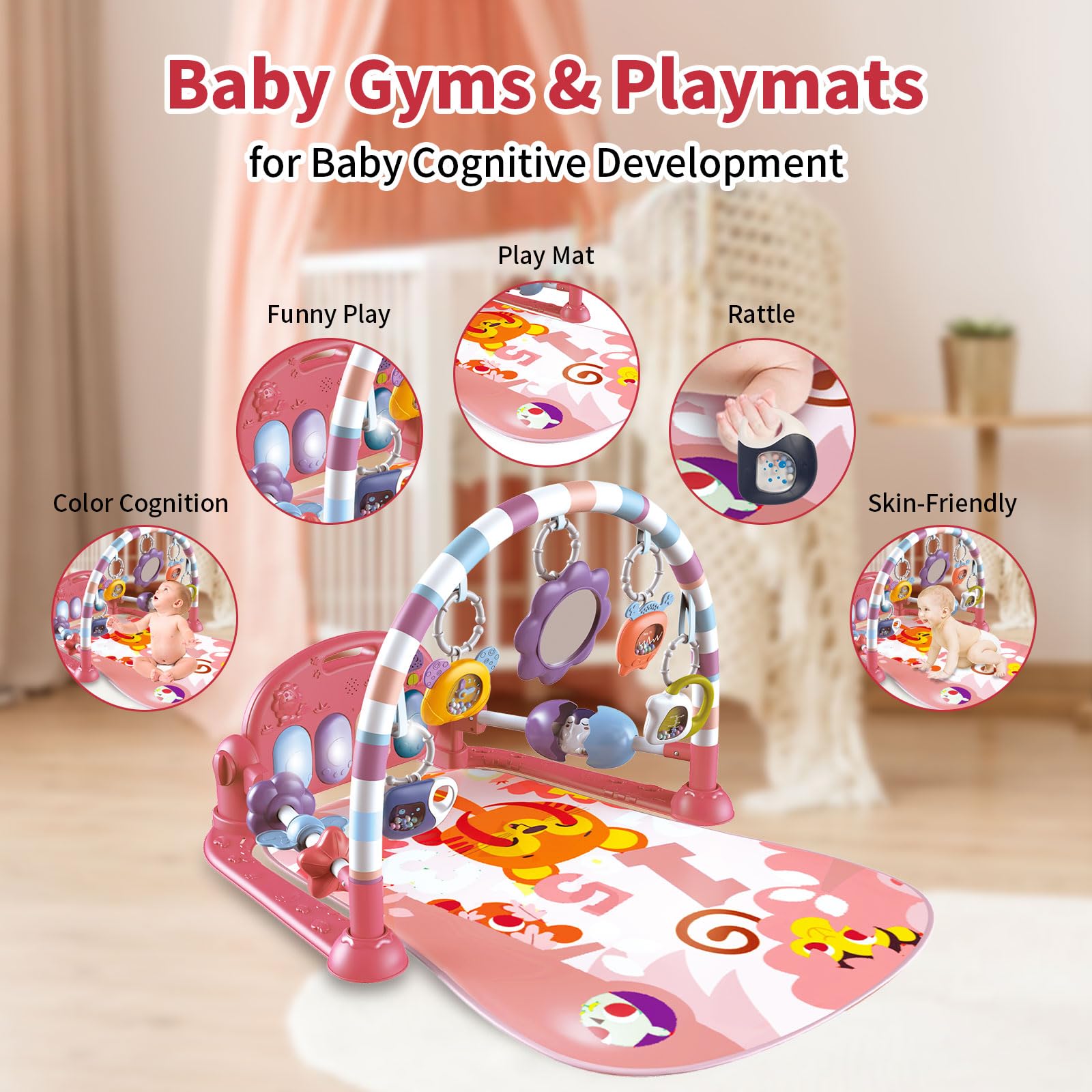 GUGUKUKU Baby Gym teacup rattle encourages hand-eye coordination and curiosity.