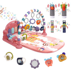 GUGUKUKU baby play mat with piano kick action enhances leg movement and coordination.