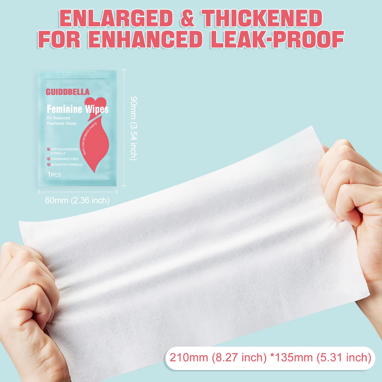 GUIDDBELLA individually wrapped wipes are perfect for travel and gym bags.