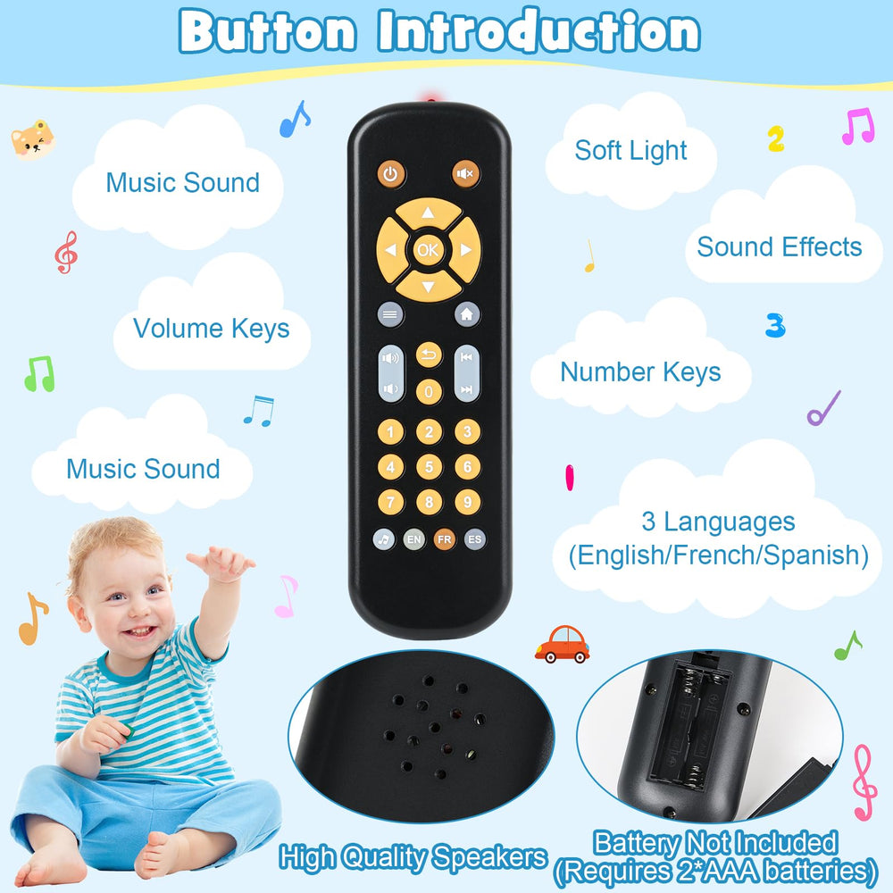 GUIGUZHJ baby remote held by small hands encourages fine motor exploration.