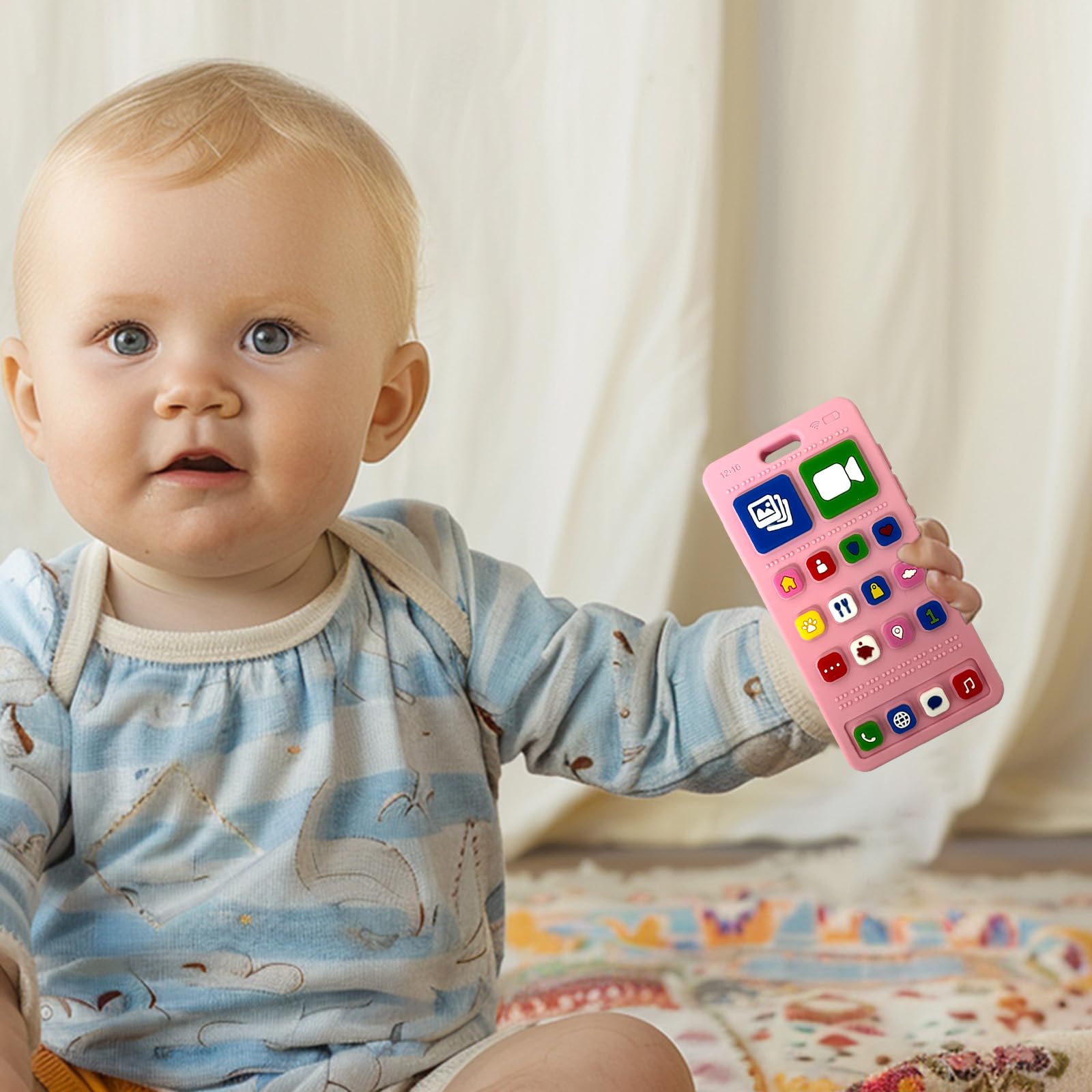 GUIGUZHJ silicone teether Pink 05 withstands temperature changes for versatile use
