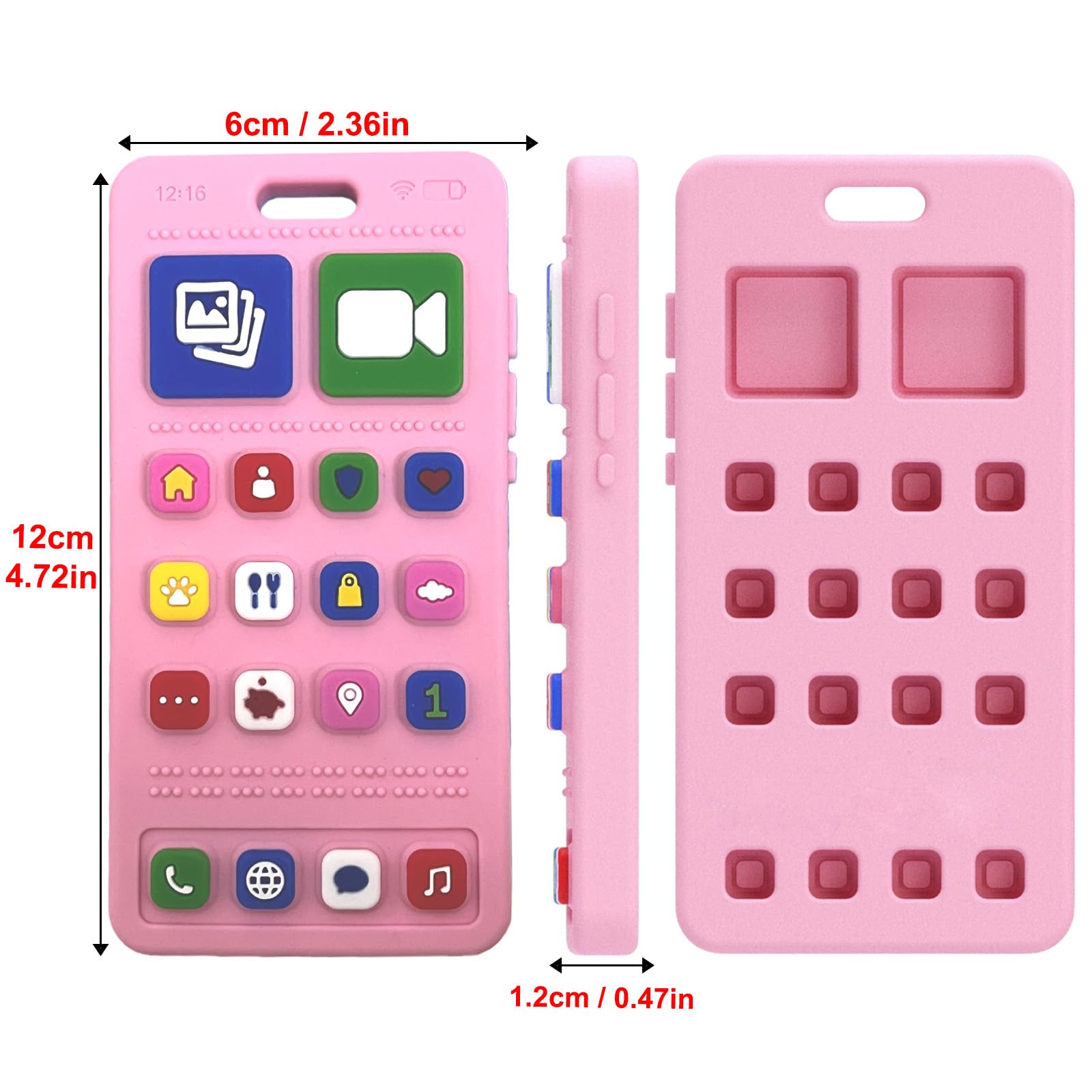 GUIGUZHJ teething phone Pink 06 easy to clean and sanitize after use