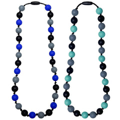 GUIGUZHJ chew necklace worn by a child for discreet sensory support.