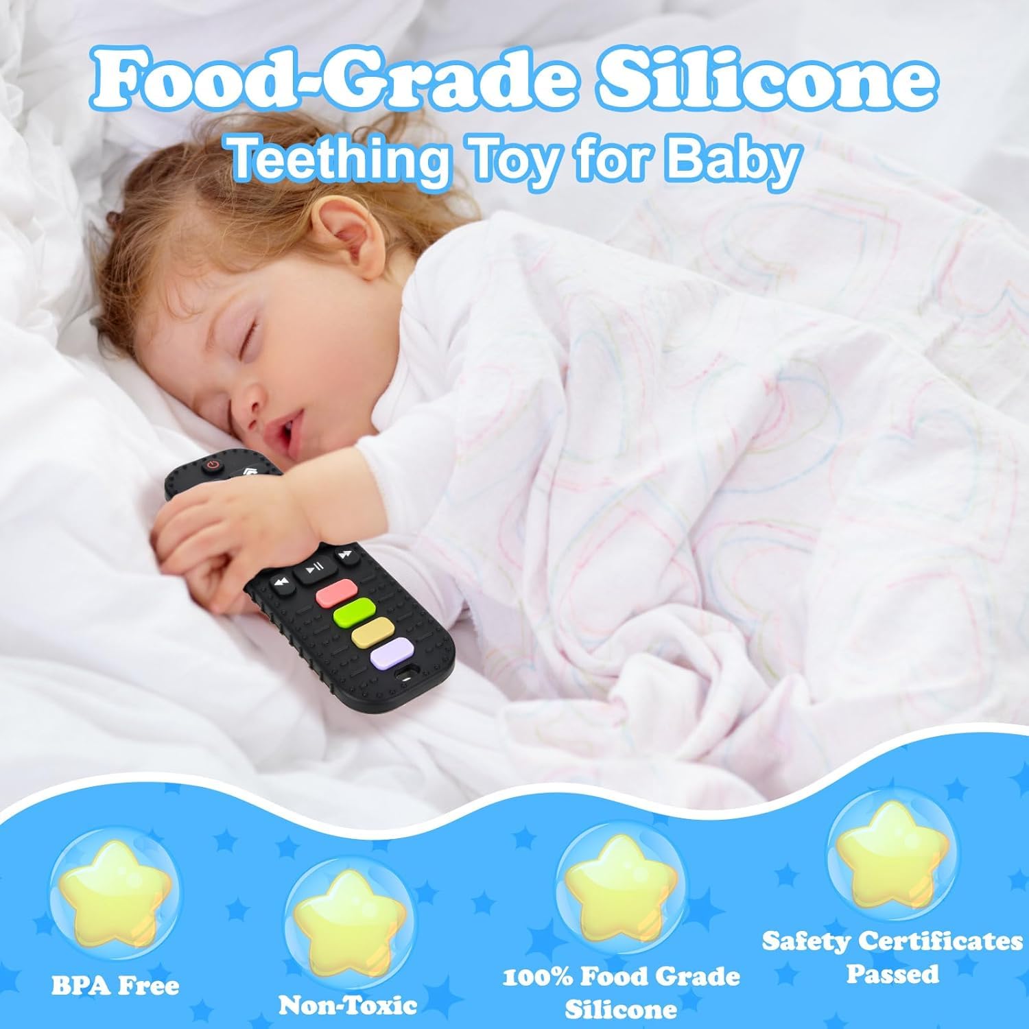 GUIGUZHJ baby silicone teether designed for ages 3-18 months