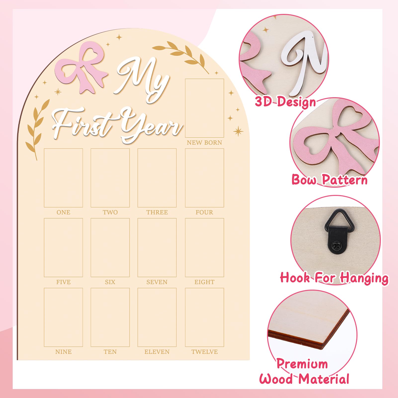 Guiqulai pink bow hairclip complements baby outfits and decor