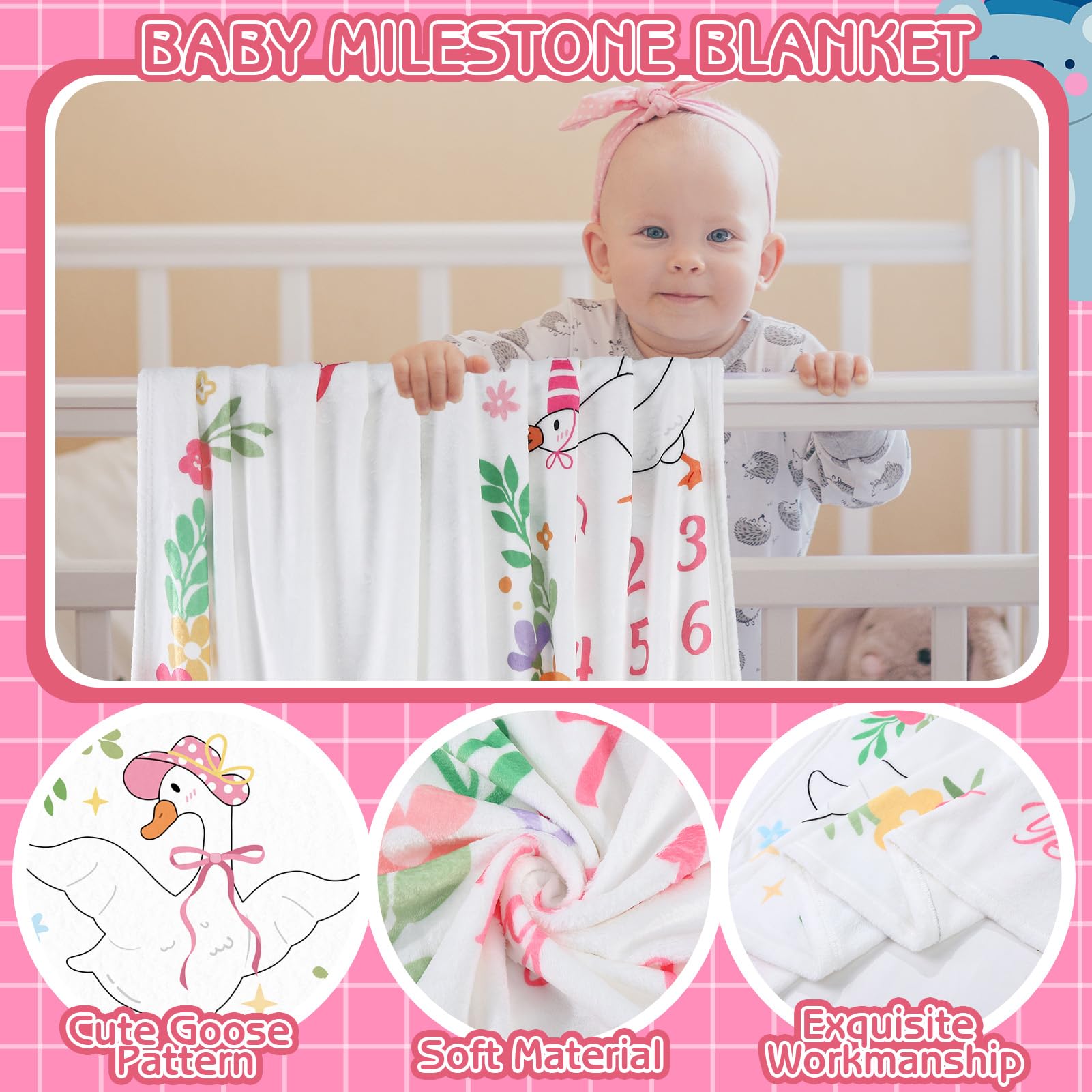 Guiqulai Silly Goose bow headband on display for charming baby photo moments