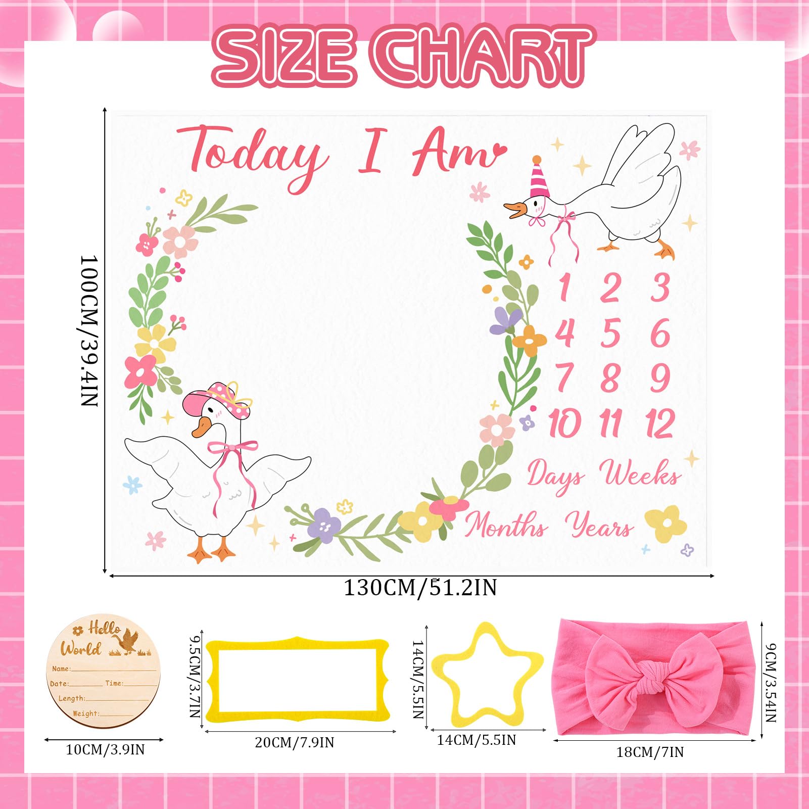 Guiqulai Silly Goose wooden birth sign close-up as a timeless baby memory keepsake