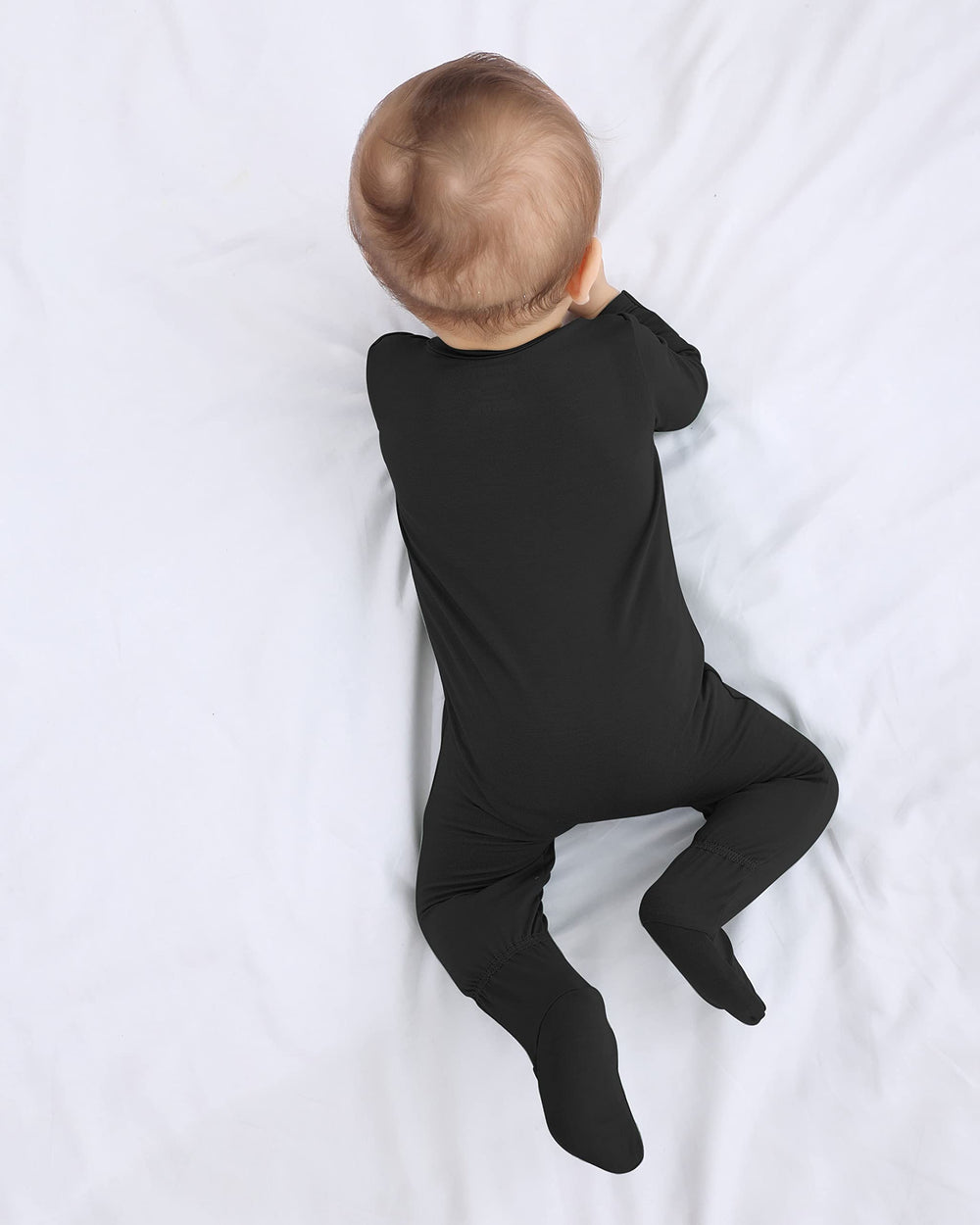 GUISBY footed sleepers provide full coverage for safe sleep warmth