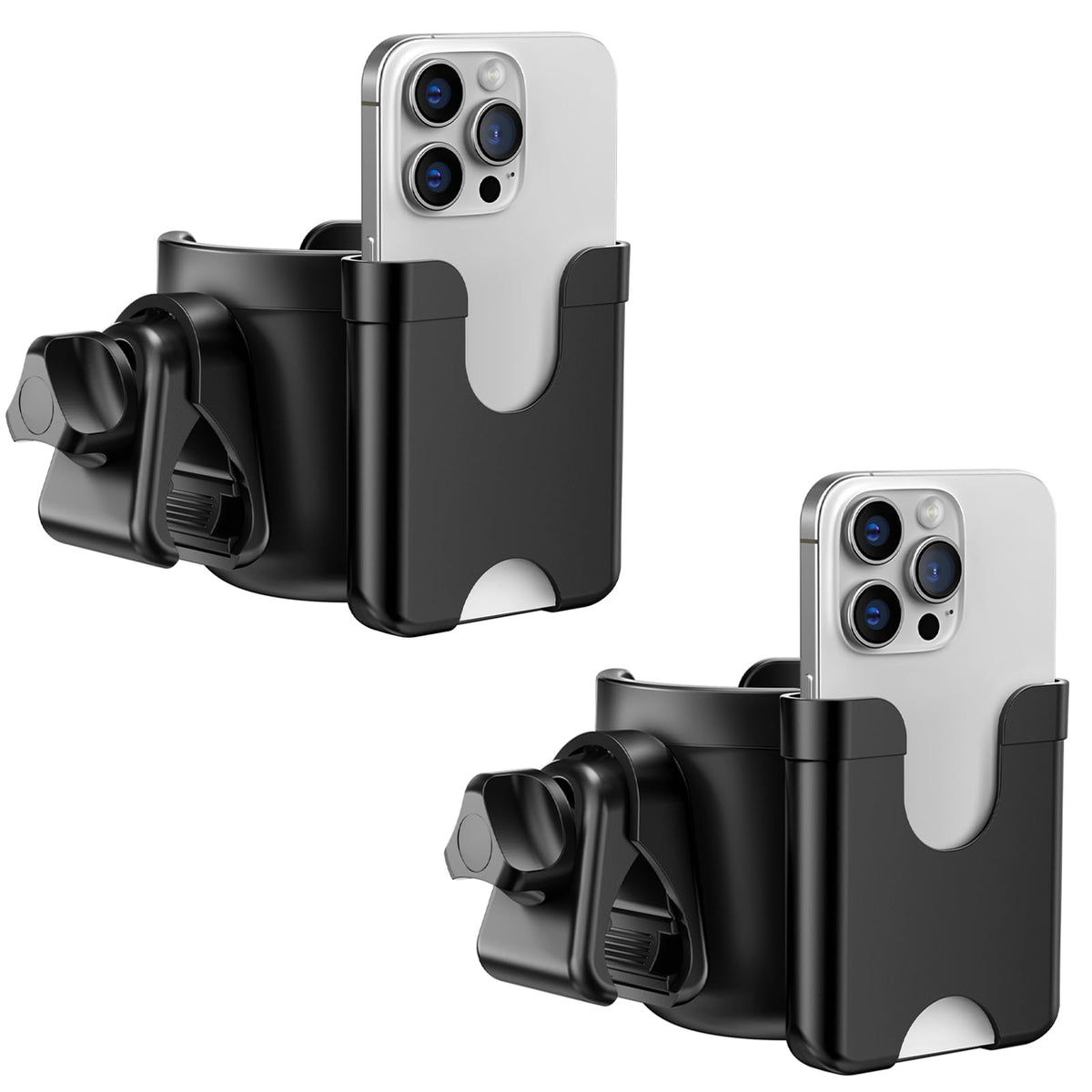 Guiseapue 2-pack cup holder for walker with adjustable clip securely attaches to frames