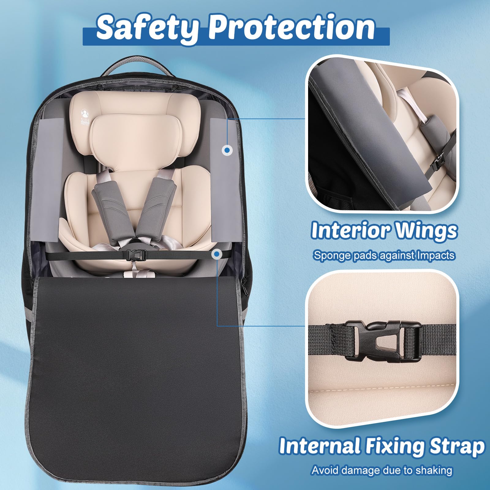 Guiseapue backpack straps car seat bag with comfortable carrying option