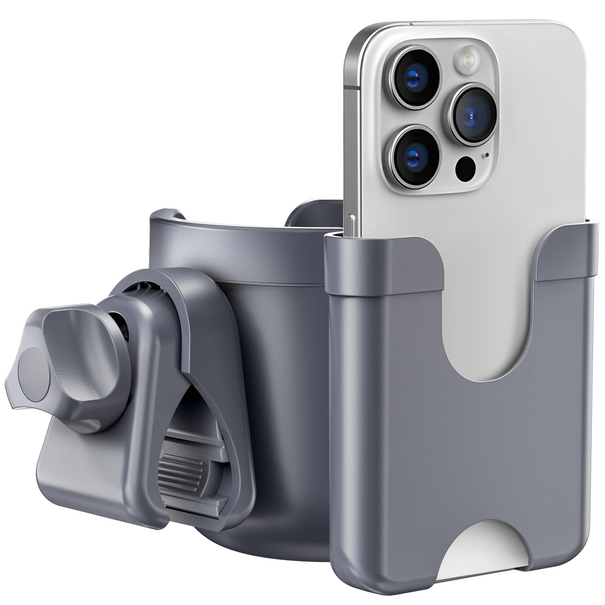 Guiseapue cup holder for walker with integrated phone holder keeps essentials at hand