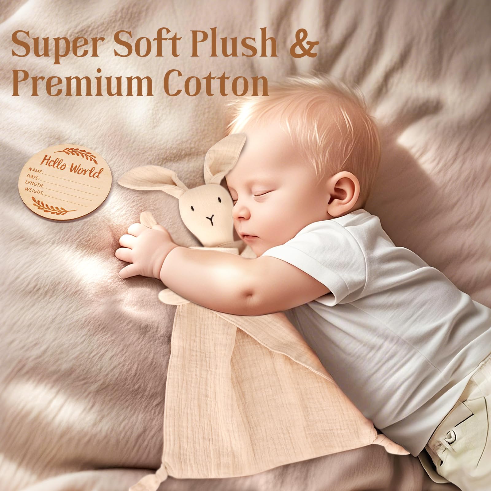 Guiseapue baby bunny lovey for comforting snuggles