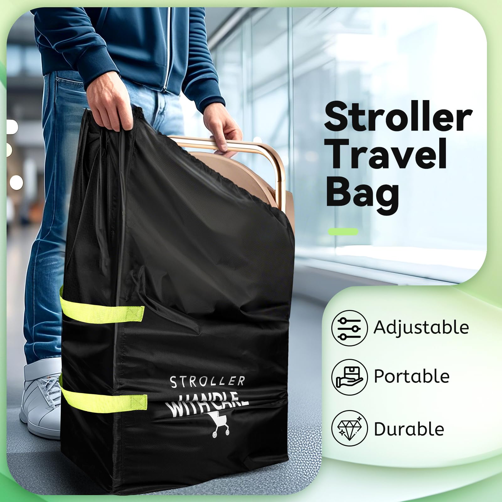 Guiseapue stroller bag for airplane offers large capacity for strollers and travel essentials.