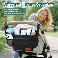 Guiseapue organizer features anti-slip straps secure on any stroller