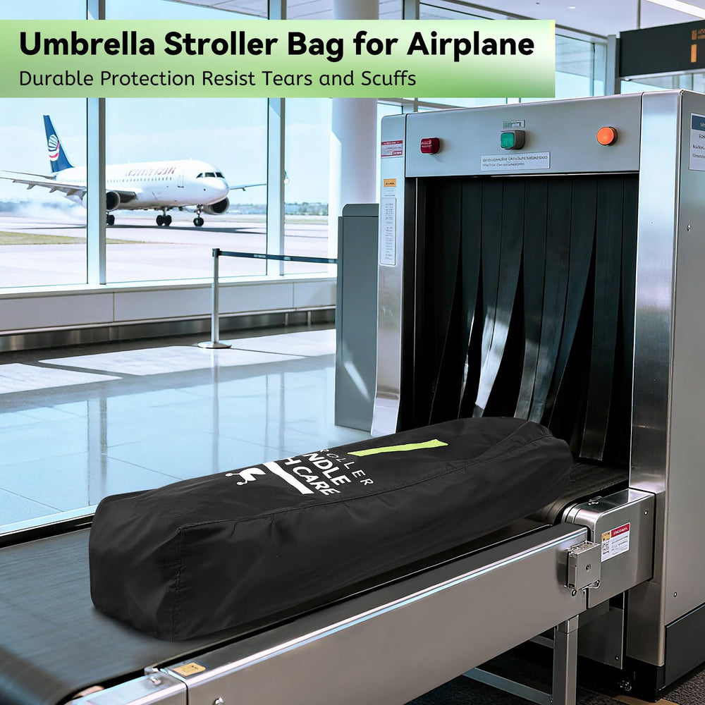 Guiseapue stroller bag in black-green with ID tag for easy spotting
